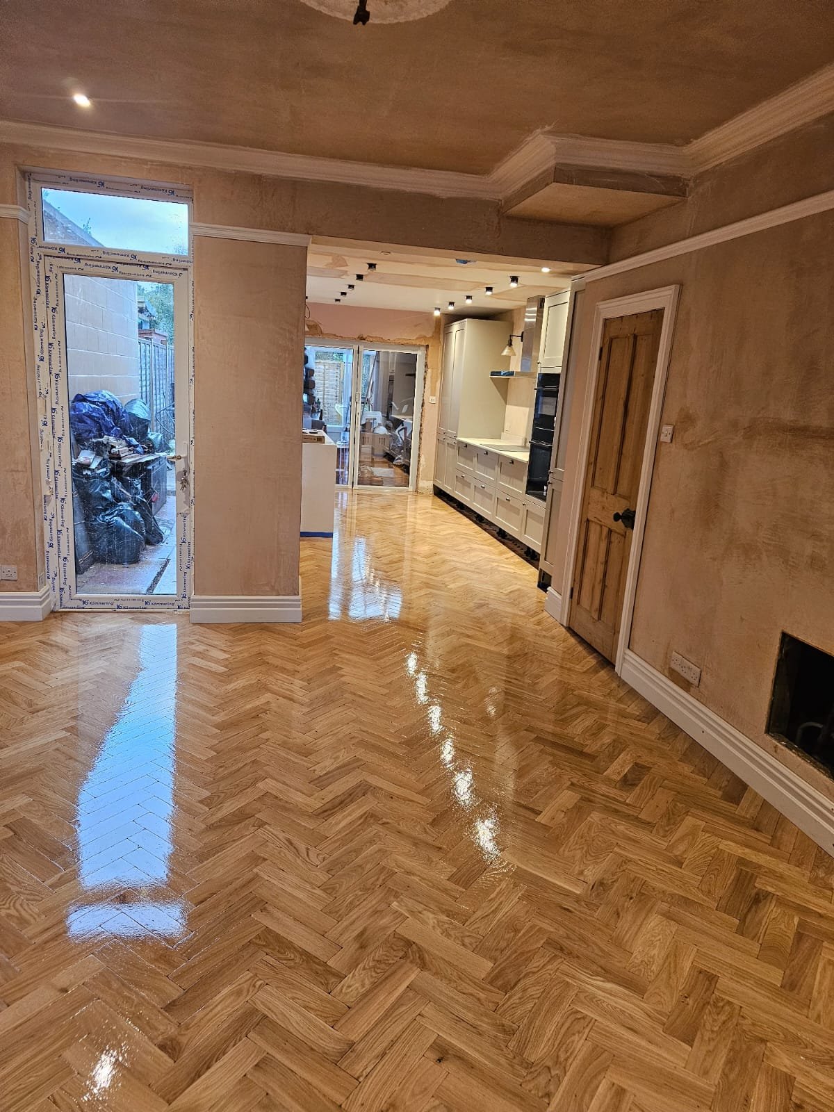 Bath herringbone oak parquet