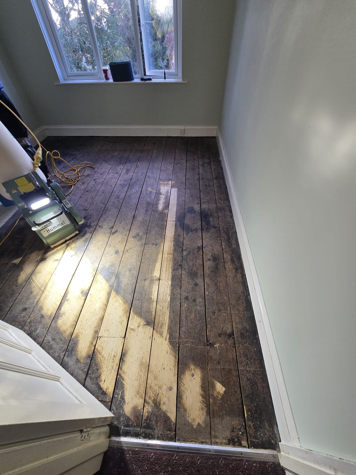 Before floorboards restoration